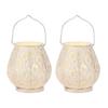 TRIROCKS Moroccan-Style Metal Table Lamps, Set of 2, 18cm Tall, Cordless, with LED Fairy Light Bulbs, Ideal for Home, Living Room, Party, Tabletop,