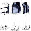 Fashion Goods Faux Leather Women Exposed Ass Bondage Skirt Dress Intimate Sex Toy Couple Game