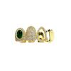 Fashion Personalized Punk Silver/Gold Plated CZ Iced Out Gold Dental Grillz Unisex Everyday Wear for Party