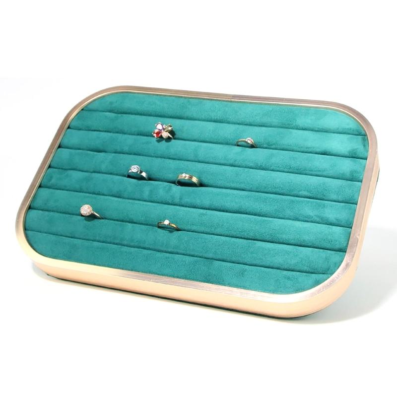 Elegant Velvets Jewelry Storage Tray Pendant Holder Elegant Jewelry Box Stackable Display Showcase Plate for Necklace