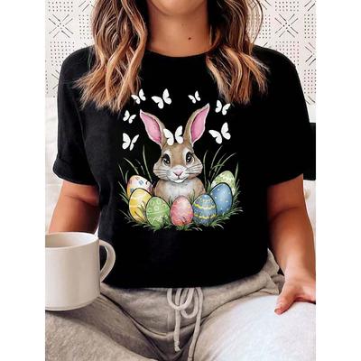 Camiseta de Manga Corta con Cuello Redondo para Mujer Estilo Urbano Moderno Casual Fiesta Primavera Verano Cómoda Moda Top