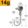MrLurion 30pcs 1g 2g 3g 5g 10g 14g 18g 22g 25g 28g Fishing jigging head hook ,round head rigs fishhook for soft worm crank lures
