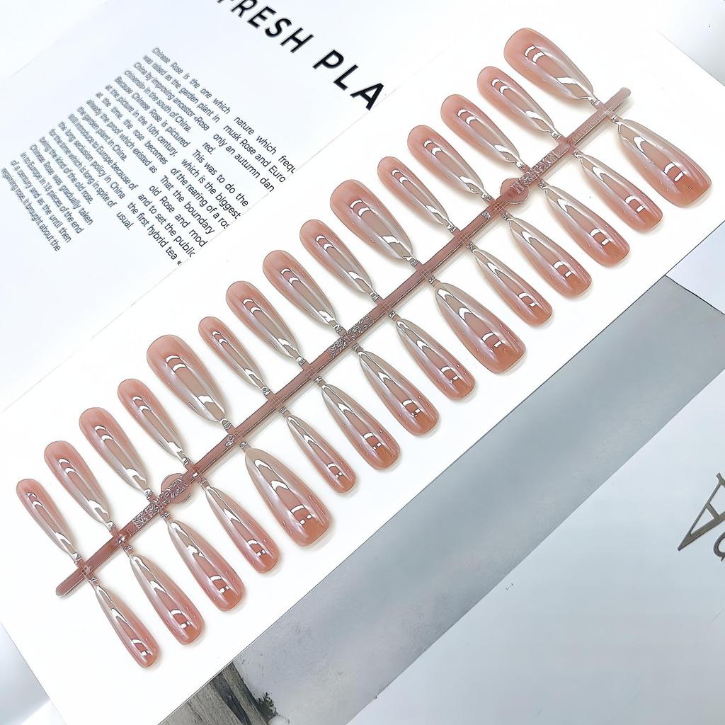 Aurora Cat-Eye Gradient Blush Electroplated Nail Tips