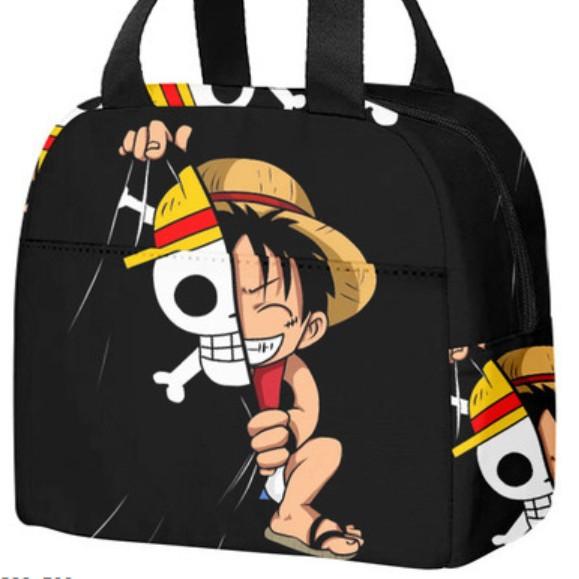 Borsa per il pranzo per bambini Anime One Piece King dei Pirati per studenti delle scuole elementari e medie Borsa da picnic con impacco di ghiaccio Borsa termica portatile per bento