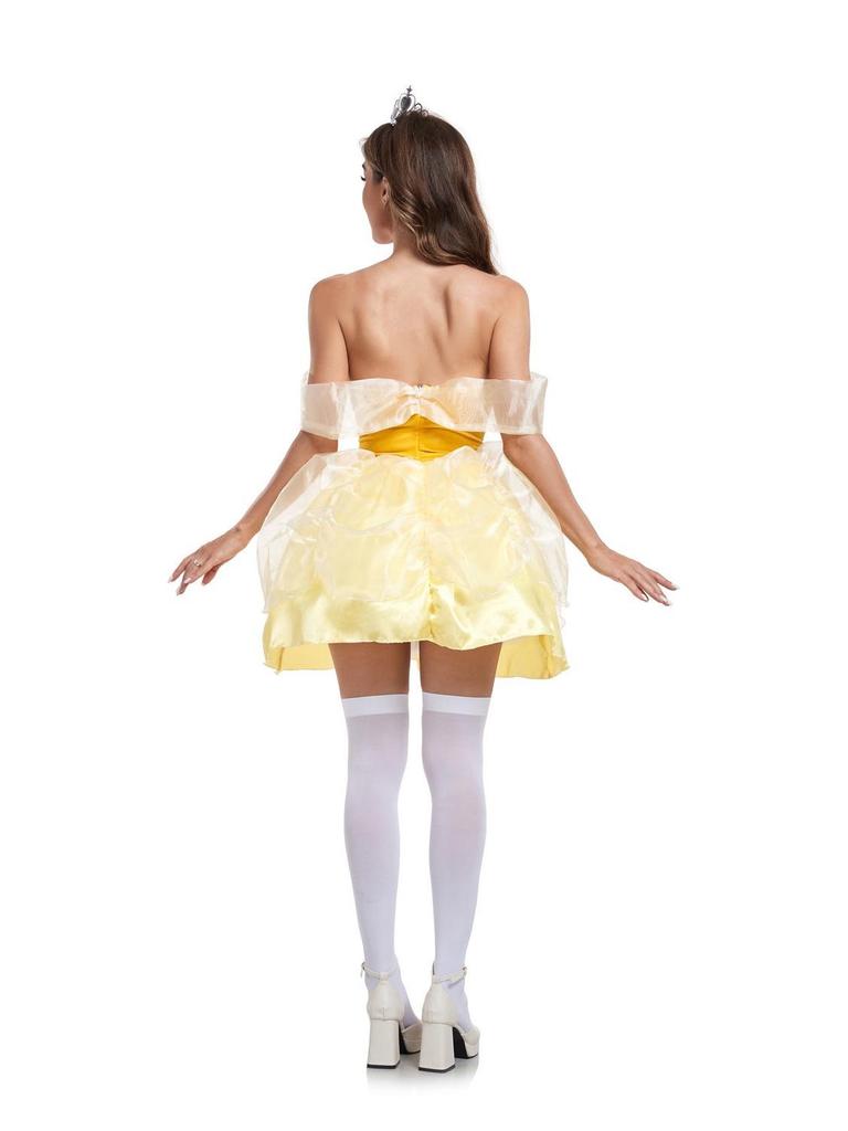 Disney Princess and Villain Cosplay Costumes: Snow White, Belle, Anna, Ariel, Evil Queen, Sleeping Beauty, Red Queen.