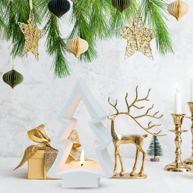 Christmas Tree Candle Holder Silicone Molds Epoxy Resin Molds Soap Molds Candlestick Molds for Candle Holder Making