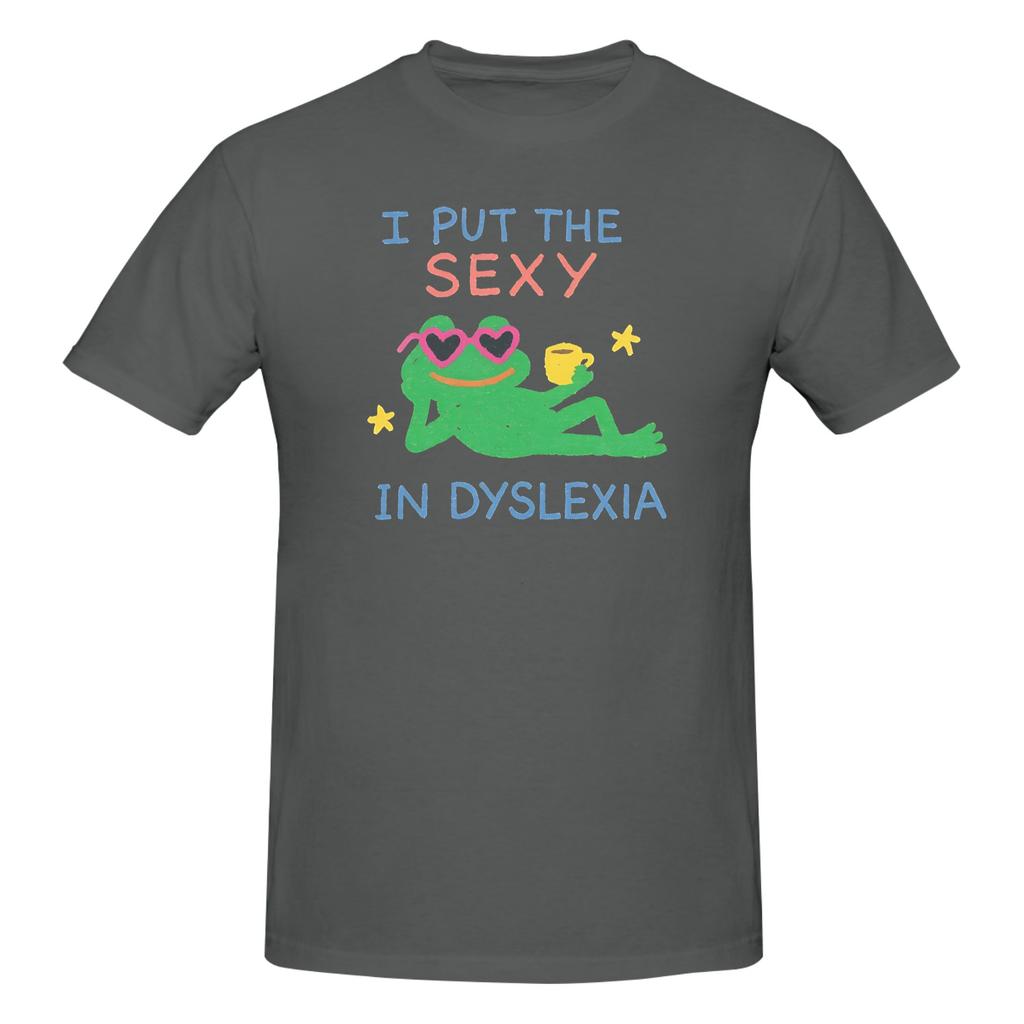 Seksowna Koszulka Bawełniana z Nadrukiem Żaby Meme Zabawna Koszulka Top Unisex dla Dyslektyków