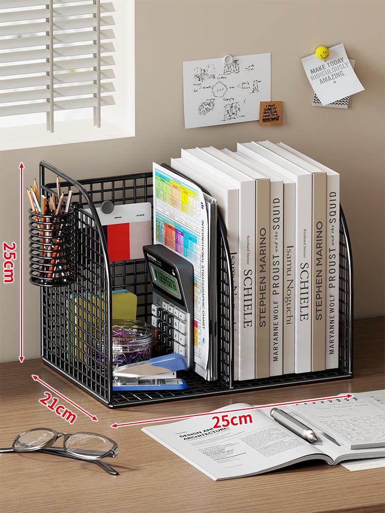 Schreibtisch-Akten- und Buchorganisator: Bücherregal, Regal, Buchstütze, Aktenaufbewahrung, Archivbox