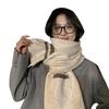 Pocket Scarf for Women Autumn and Winter Plaid Striped Wool Blend Versatile Student Couple Warm Scarf Dual Purpose Trendy