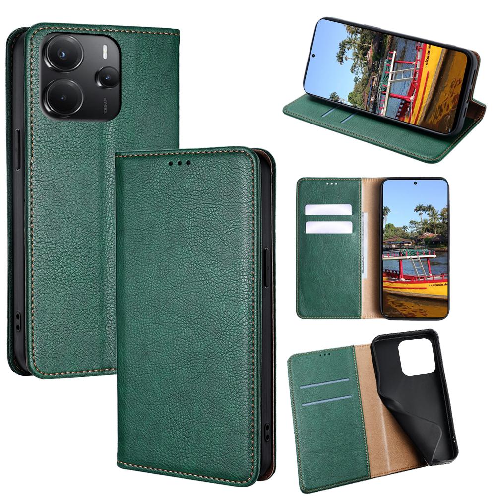 For Xiaomi Redmi Note 14 4G (164.84mm) Case Wallet PU Leather Magnetic Auto-Absorbed Phone Cover