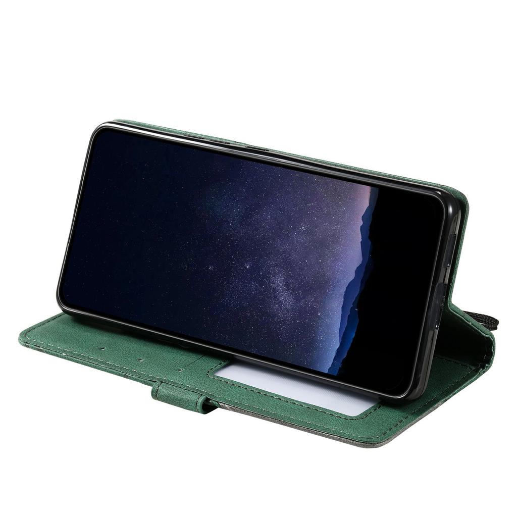 Etui do Samsung Galaxy XCover7 Pro z wytłoczonymi liniami, zszywane PU, portfel, pokrowiec na telefon z paskiem na nadgarstek