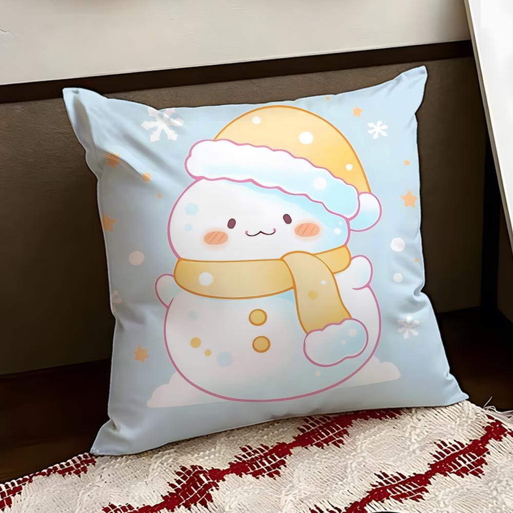 Melting Snowman Cushion Cover Reversible Soft Durable Pillow Cover Home Car MultiScene Use for Daily Comfort