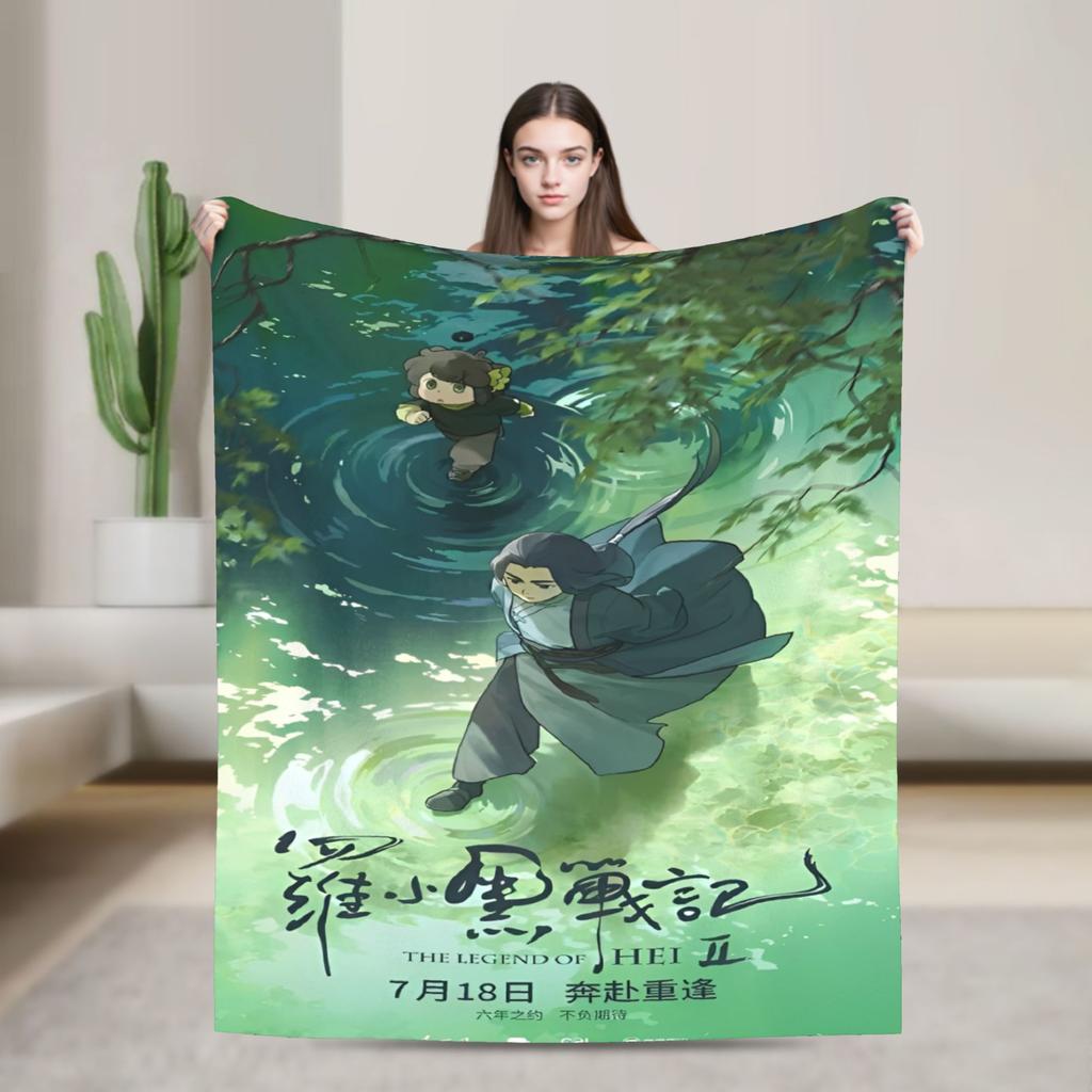 The Legend Of Hei Anime Blanket  Camping Flannel Throw Blanket For Living Room Soft Custom Quality Bedspread Birthday Present