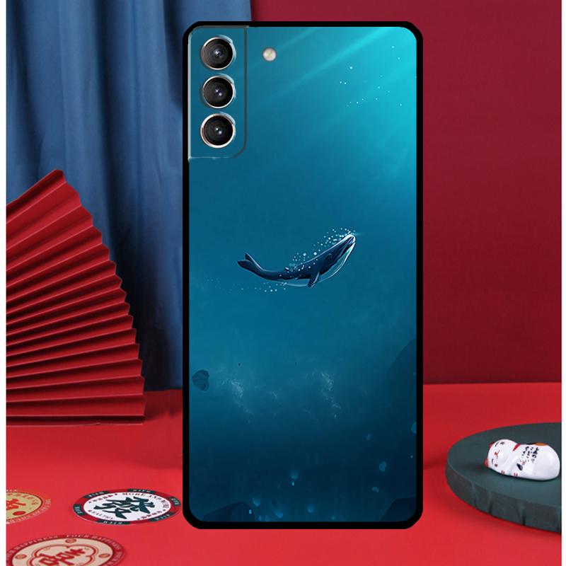 Ocean Whale Shark Swimming Phone Case For Samsung Galaxy S24 Ultra S9 S10 S20 S21 S22 Plus S23 FE S25 Ultra Back Cover