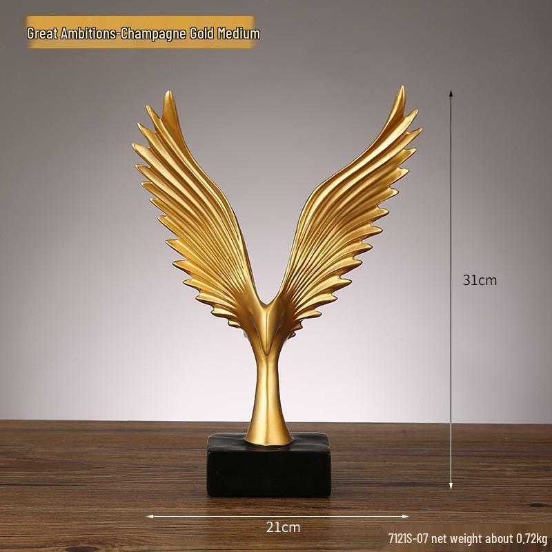 Golden Light Luxury Resin Handicrafts Collection: Ornaments for Office, Living Room, Wine & TV Cabinets