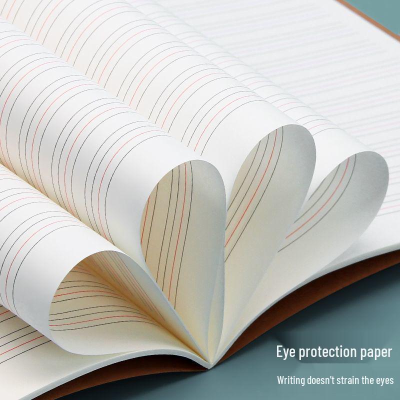16K Large Kraft Paper English Notebook - Eye-Protecting, Thin Homework Book
