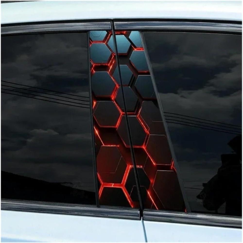 

Прочные сотовые автомобильные наклейки DIY устойчивые к царапинам накладки на среднюю стойку самоклеящаяся водонепроницаемая наклейка для стайлинга и украшения автомобиля