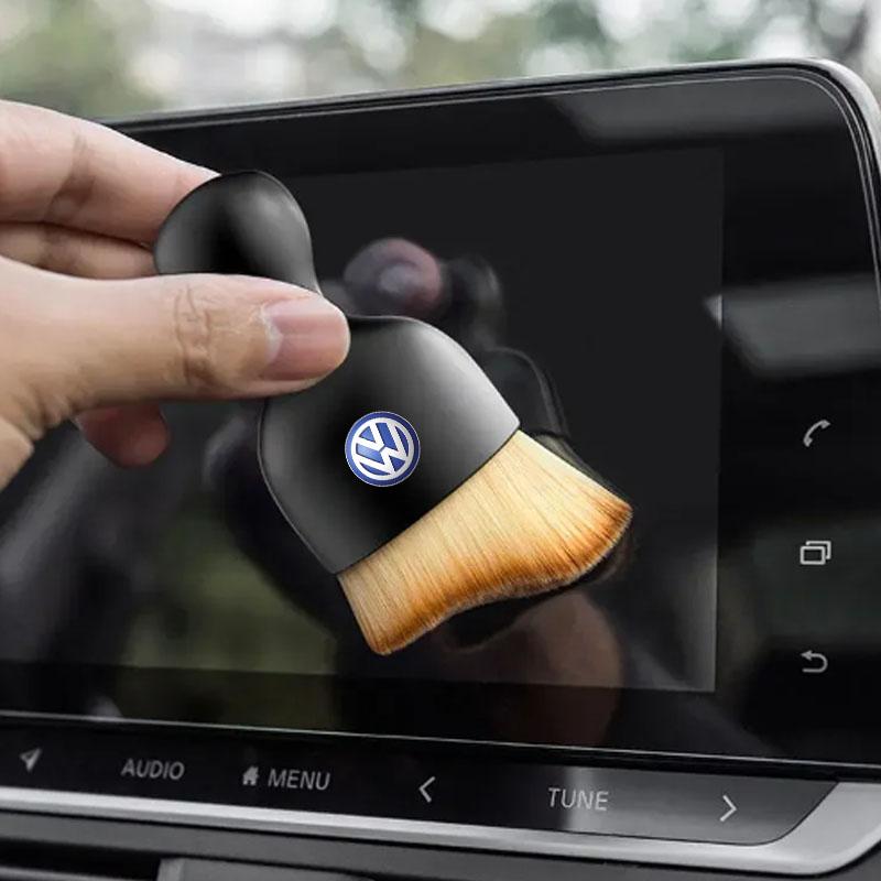 Valve Stems Caps Car Cleaning Soft Brush With Casing Air Vent Clean Tool Dusting Crevice Brush Auto Interior For Volkswagen VW R QS0