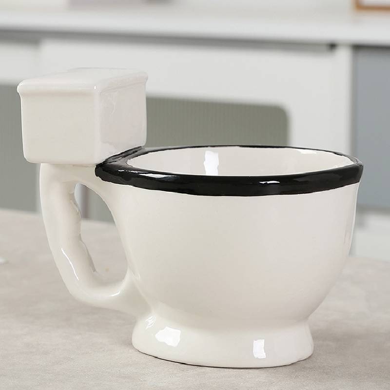 Tazza in Ceramica Creativa per WC con Manico per Uso in Ufficio Regalo Originale