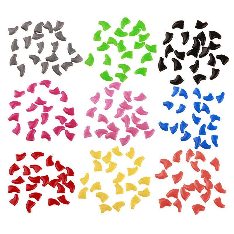 20 Pcs Haustier Hund Pfoten Krallen Nägel Kappen Abdeckungen Weiche Schutzhülle Sparkle Mult-Farben