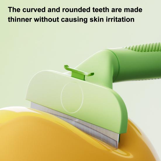 Pet Detangling Comb Self-Cleaning Cat Deshedding Brush Curved Head Pet Grooming Brush Removes Loose