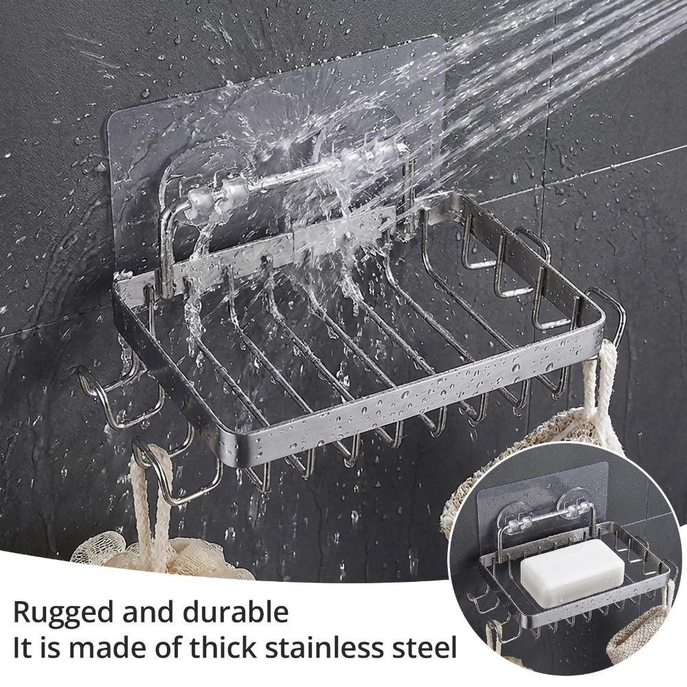 Large Capacity Shower Storage Basket Rustproof Wall-Hung Metal Soap Tray Wall Shelves  Kitchen