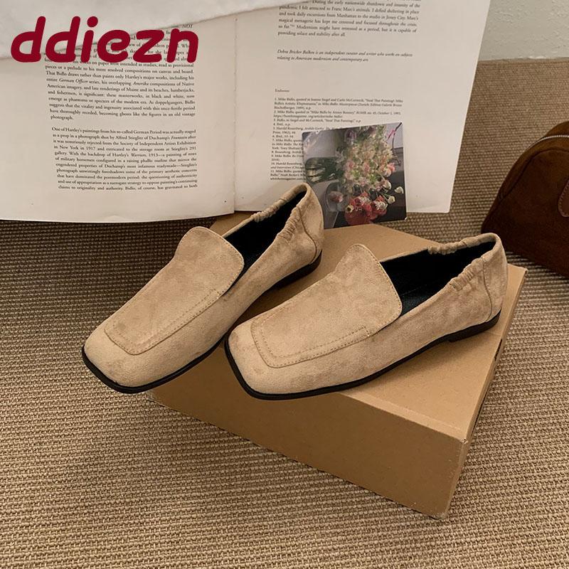 Fashion Soft Female Casual Footwear Flats With Shoes For Women Loafers Fashion Shallow Square Toe Ladies Flats Slip On Shoes