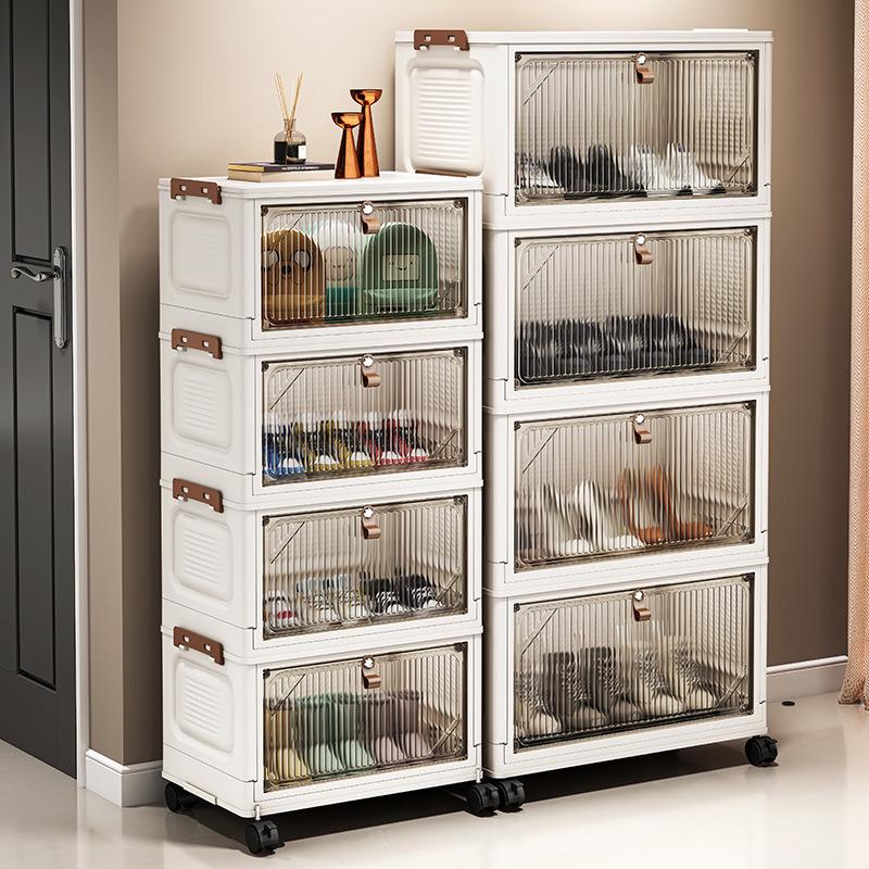 Transparent Pull-out Shoe Rack and Folding Storage Box