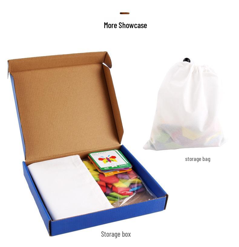 Wooden 155-Piece Shape Puzzle for Children's Early Education - Changeable Geometric Tangram Toy