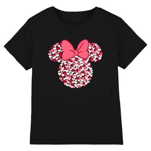Disney Childrens/Kids Minnie Mouse Heart Ears Silhouette Valentine`s Day T-Shirt