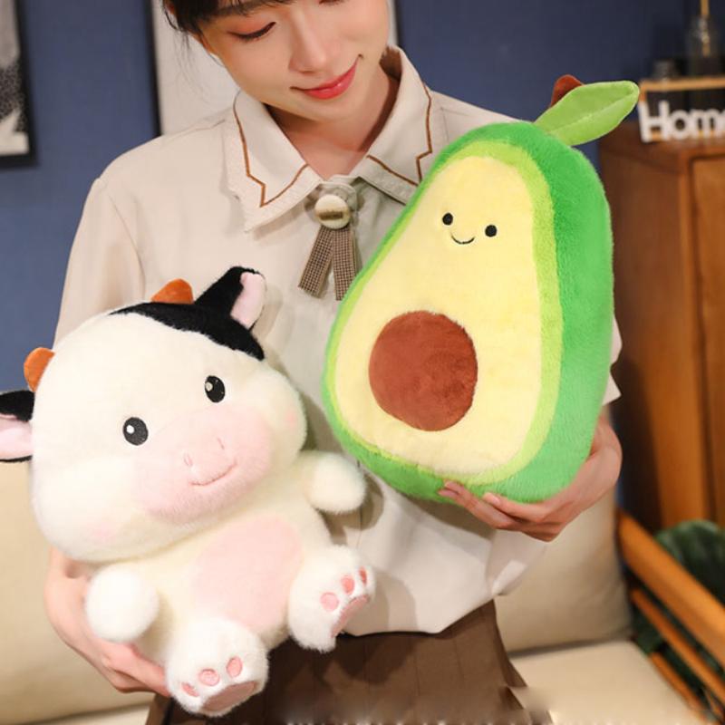 Transfiguration Avocado Dairy Cattle Plush Toy Sofa Pillow Room Decoration Gift