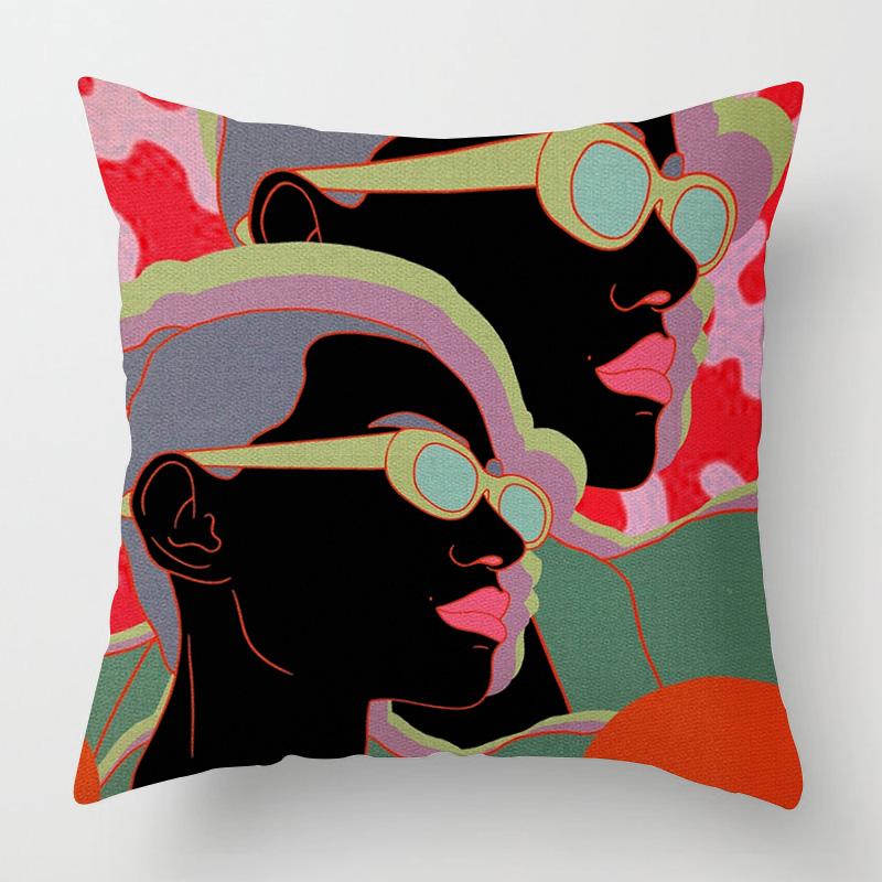 Vibrant Abstract Art Cushion Cover - Modern Design For Home Decor - Eye-Catching Colors - Perfect For Sofa Or Bed