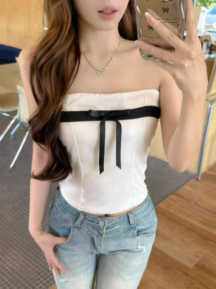 Top de Tirante Único Rosa Satinado Spicy Girl con Sujetador Incorporado