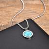 Round Pendant Necklace for Men Boys,Stainless Steel Tiger Eye Natural Stone Pendant Necklaces,Hip Hop Jewelry Gifts
