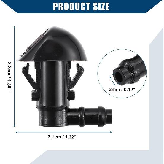 Windshield Washer Nozzles for Honda Pilot 2009-2015 / Windshield Wiper Spray Jet/Durable / 2Pcs Black