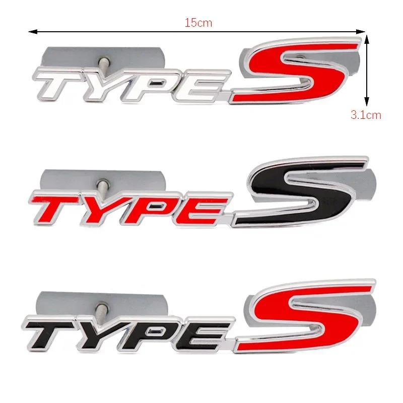 3D Metal Type S Type R Car Front Grill Rear Trunk Emblem Badge Sticker Decal For Honda Civic Typer TypeS CRV HRV Accord Fit QEM1