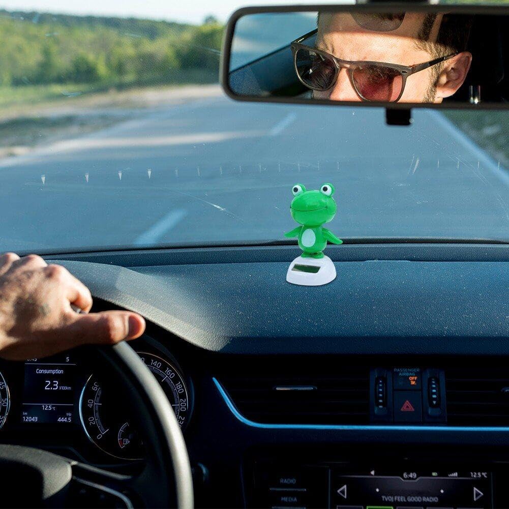 Dashboard Figurine Solar Shake Head Frog Toy Car Decor Cartoon Animal Decor Accessory Gift