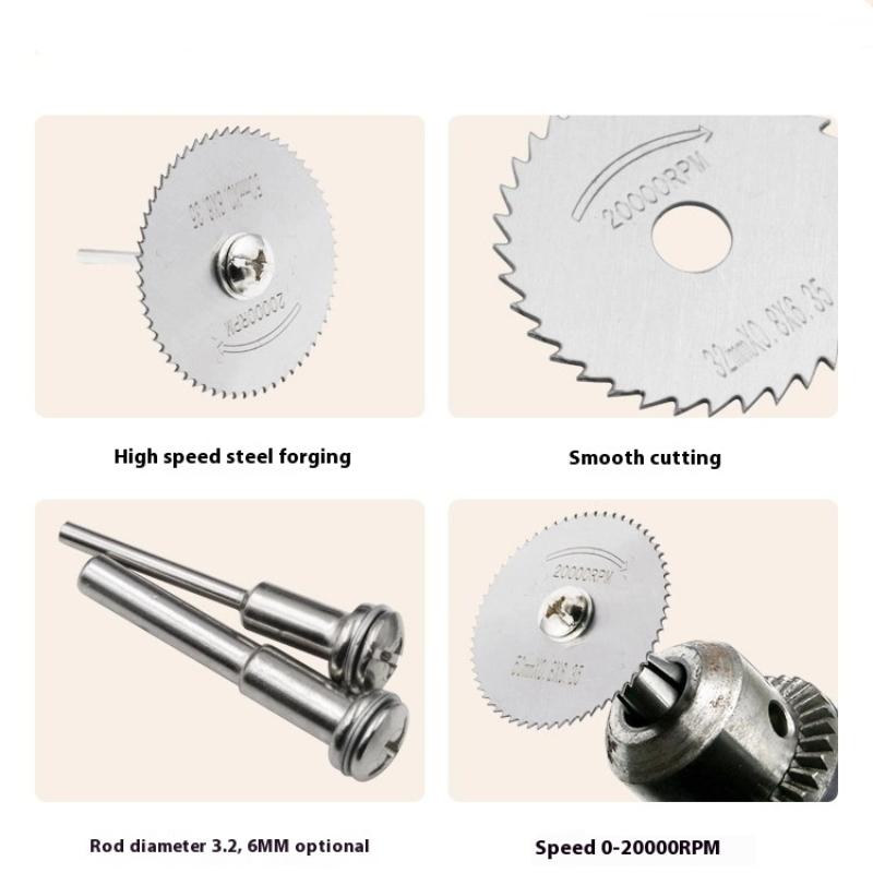 1Set High Speed Steel Circular Saw Blade Cutting Disc Rotating Drilling Tool Accessories For Wood Plastic And Aluminum