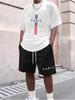 2025 Trendy Men's Summer Sports Fashion Hip Hop Style Shorts & T-shirt Set