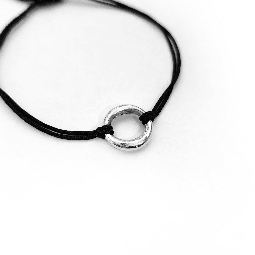 Maison Silver Minimal Black Bracelet