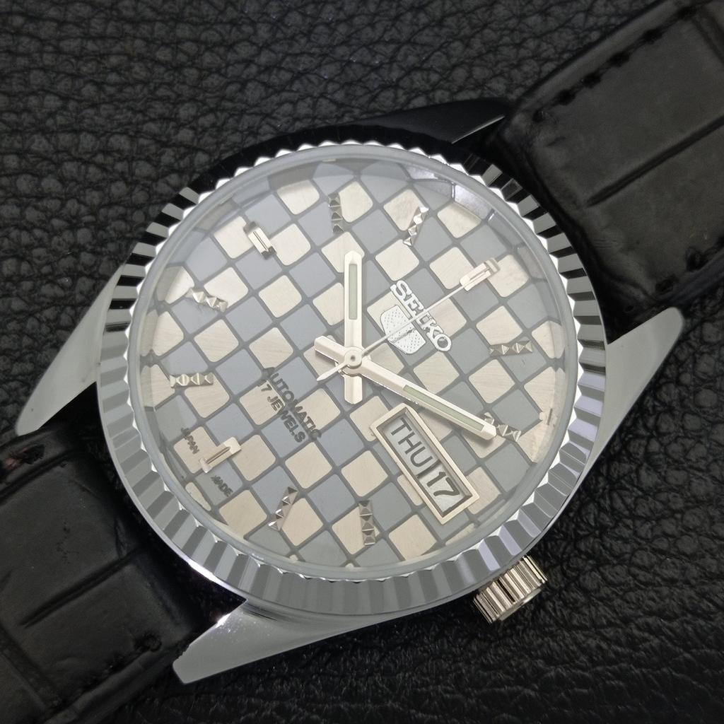 MENS VINTAGE REFURBISHED SEIKO 5 AUTOMATIC JAPAN GREY COLOR DIAL WATCH A440355-4 Sk-a440355
