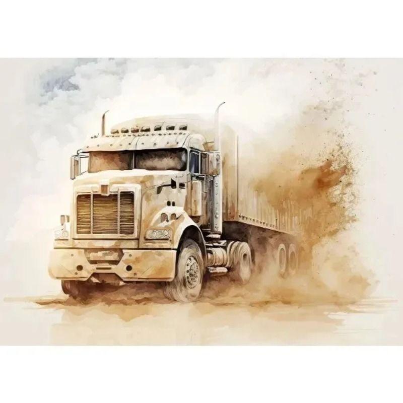 Watercolor Toy Car Tin Painting for Kids Room Decor