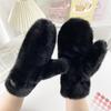 Winter Plush Thickened Warm Gloves - Cute, Fashionable, Windproof Mittens for Students