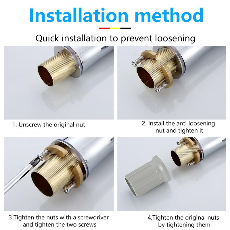 1/3 Sets Kitchen Wash Basin Tools C Type Faucet Anti-Loosing Nut Cap Tap Faucet Fixing Fitting Kit Fastening Circlip Washer Part