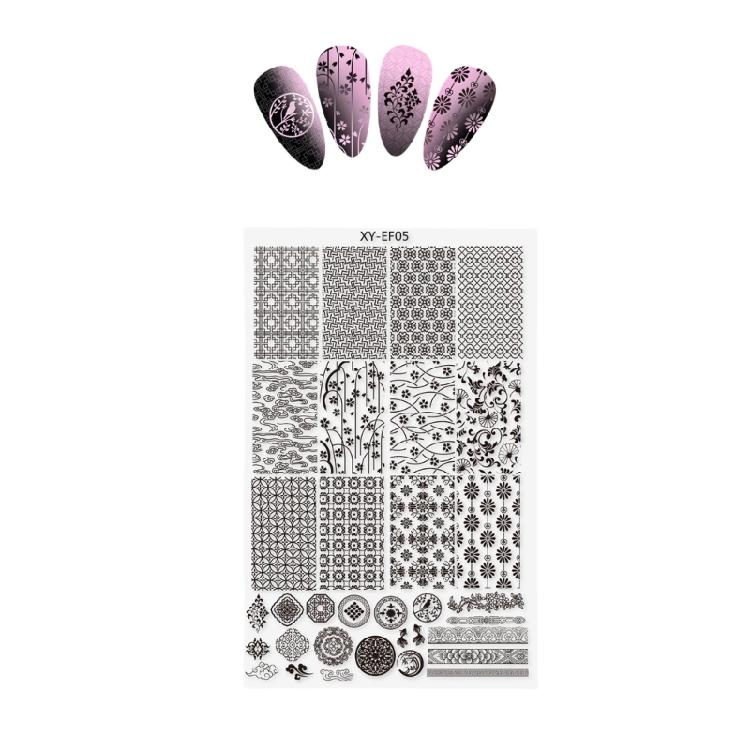 Professional Nail Stamping Plate Showcasing Beautiful Oriental Pattern Nail Art Stamper for Unique Nail Designs