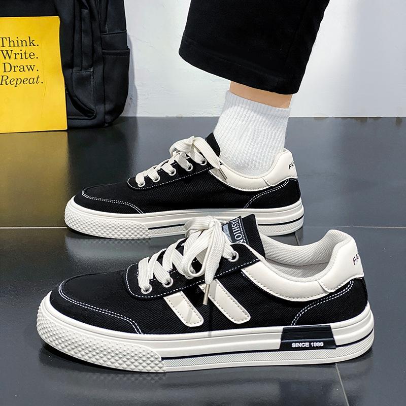 Men's Shoes 2025 Spring New Korean Version Versatile Breathable Men's Canvas Shoes Low-top Student Sports Flat Casual Shoes