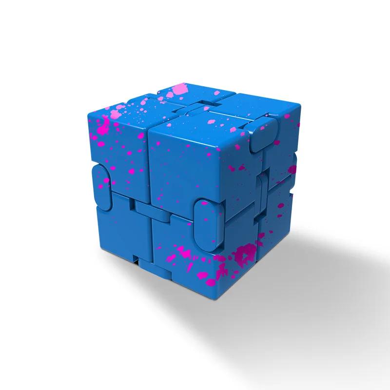 Infinite Cube Aluminum Alloy Metal Edc Stress Relief Mini Toy Portable Office Infinite Flip Cubic Fidget Relax Venting Toys