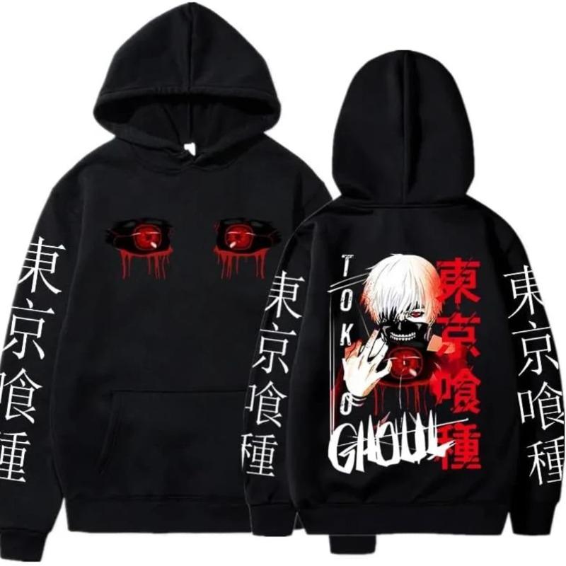 Anime Tokyo Ghoul Hoodie Cool Kaneki Ken Eyes Print Sweatshirt Men Women Casual Oversized Hoodies Harajuku Streetwear