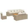 VidaXL Salon de Jardin avec Coussins 9 pcs, Canapés de Terrasse, Ensemble de Meubles de Patio, Mobilier d'Extérieur, Beige 3225540