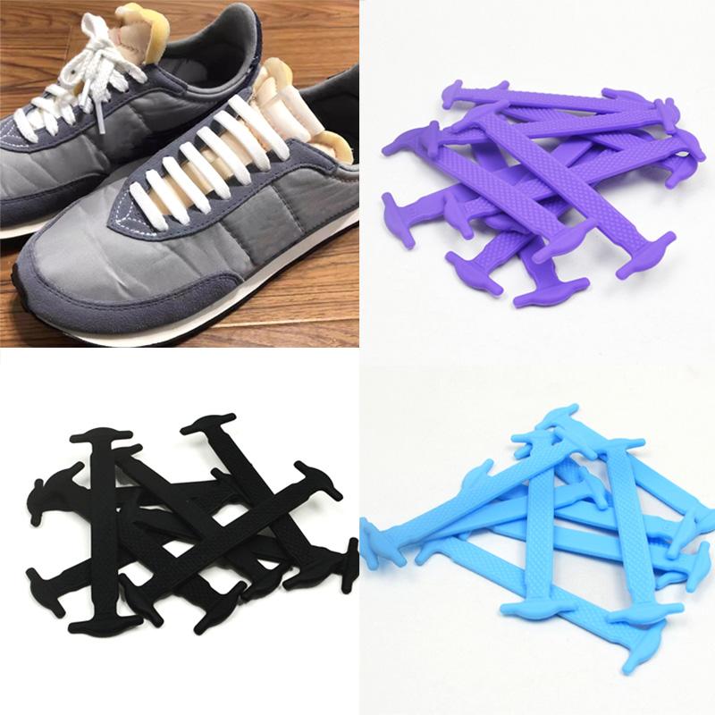 12/16pcs Silicone Semicircle Shoelaces Without Ties Elastic Laces Sneakers Men Women Colorful Casual Shoes Lace Lazy Accessories